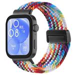 For Huawei Watch Fit 4 / Fit4 Pro / Fit3 Magnetic Buckle Loop Braid Watch Band(Rainbow)