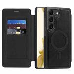 For Samsung Galaxy S22 5G Linton MagSafe Leather Phone Case(Black)