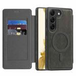 For Samsung Galaxy S22 5G Linton MagSafe Leather Phone Case(Grey)