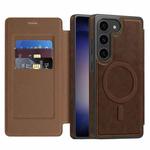 For Samsung Galaxy S23 5G Linton MagSafe Leather Phone Case(Coffee)