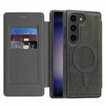 For Samsung Galaxy S23 5G Linton MagSafe Leather Phone Case(Grey)