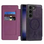 For Samsung Galaxy S23 5G Linton MagSafe Leather Phone Case(Purple)