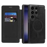For Samsung Galaxy S23 Ultra 5G Linton MagSafe Leather Phone Case(Black)