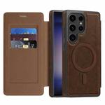 For Samsung Galaxy S23 Ultra 5G Linton MagSafe Leather Phone Case(Coffee)