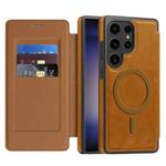 For Samsung Galaxy S23 Ultra 5G Linton MagSafe Leather Phone Case(Brown)