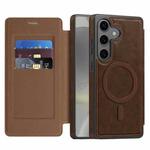 For Samsung Galaxy S24 5G Linton MagSafe Leather Phone Case(Coffee)