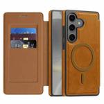 For Samsung Galaxy S24 5G Linton MagSafe Leather Phone Case(Brown)