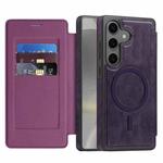 For Samsung Galaxy S24+ 5G Linton MagSafe Leather Phone Case(Purple)