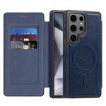 For Samsung Galaxy S24 Ultra 5G Linton MagSafe Leather Phone Case(Blue)