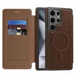 For Samsung Galaxy S24 Ultra 5G Linton MagSafe Leather Phone Case(Coffee)