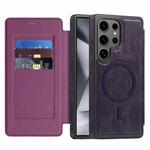 For Samsung Galaxy S24 Ultra 5G Linton MagSafe Leather Phone Case(Purple)