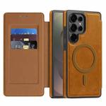 For Samsung Galaxy S25 Ultra 5G Linton MagSafe Leather Phone Case(Brown)