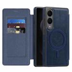 For Samsung Galaxy S25 Edge 5G Linton MagSafe Leather Phone Case(Blue)