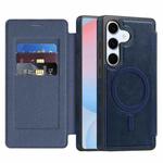 For Samsung Galaxy S24 FE 5G Linton MagSafe Leather Phone Case(Blue)