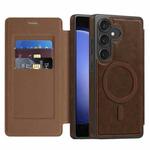 For Samsung Galaxy S23 FE 5G Linton MagSafe Leather Phone Case(Coffee)