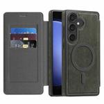 For Samsung Galaxy S23 FE 5G Linton MagSafe Leather Phone Case(Grey)