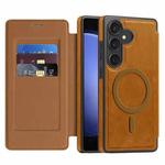 For Samsung Galaxy S23 FE 5G Linton MagSafe Leather Phone Case(Brown)