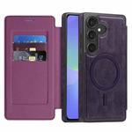 For Samsung Galaxy A36 5G Linton MagSafe Leather Phone Case(Purple)