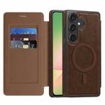 For Samsung Galaxy A56 5G Linton MagSafe Leather Phone Case(Coffee)