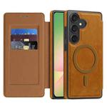 For Samsung Galaxy A56 5G Linton MagSafe Leather Phone Case(Brown)
