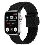 For Apple Watch 46mm / 49mm / 45mm / 44mm Magnetic Buckle Woven Stretch Watch Band(Black)