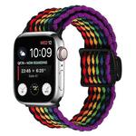 For Apple Watch 46mm / 49mm / 45mm / 44mm Magnetic Buckle Woven Stretch Watch Band(Color)