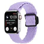 For Apple Watch 46mm / 49mm / 45mm / 44mm Magnetic Buckle Woven Stretch Watch Band(Violet)