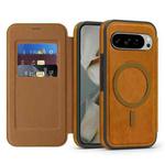For Google Pixel 10 Linton MagSafe Leather Phone Case(Brown)