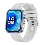 For Huawei Watch Fit4 / Fit4 Pro / Fit3 Metal Head Grain Pin Buckle Silicone Watch Band(White)