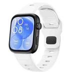 For Huawei Watch Fit 4 / Fit 4 Pro / Fit 3 Wave Reverse Buckle Silicone Watch Band(White)