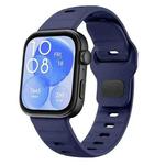For Huawei Watch Fit 4 / Fit 4 Pro / Fit 3 Wave Reverse Buckle Silicone Watch Band(Midnight Blue)