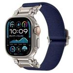 For Apple Watch 46mm / 49mm / 45mm / 44mm Explorer Polyester Nylon Watch Band(Titanium Blue)