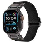 For Apple Watch 46mm / 49mm / 45mm / 44mm Explorer Polyester Nylon Watch Band(Black Black)