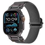 For Apple Watch 46mm / 49mm / 45mm / 44mm Explorer Polyester Nylon Watch Band(Black Gray)