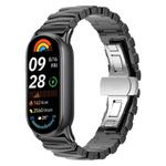 For Xiaomi Smart Band 9 / 8 Irregular Butterfly Buckle Metal Stainless Steel Watch Band(Black)