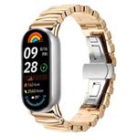 For Xiaomi Smart Band 9 / 8 Irregular Butterfly Buckle Metal Stainless Steel Watch Band(Gold)