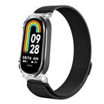 For Xiaomi Mi Band 7 Transparent PC Case Milanese Magnetic Metal Watch Band(Black)