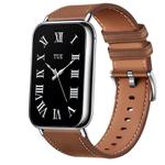 For Xiaomi Smart Band 9 Pro / Redmi Watch 5 Leather Texture Silicone Watch Band(Brown)