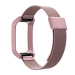 For Xiaomi Mi Band 7 Pro Stainless Steel Frame Integrated Milanese Buckle Metal Watch Band(Rose Pink)