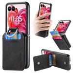 For Motorola Razr 60 Retro Leather Ring Wallet Phone Case(Black)