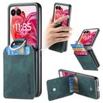 For Motorola Razr 60 Ultra Retro Leather Ring Wallet Phone Case(Green)