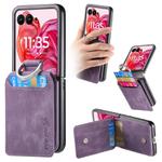 For Motorola Razr 60 Ultra Retro Leather Ring Wallet Phone Case(Purple)