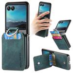 For Motorola Moto Razr 40 Ultra Retro Leather Ring Vertical Flip Wallet Phone Case(Green)