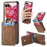 For Motorola Moto Razr 50 Ultra Retro Leather Ring Vertical Flip Wallet Phone Case(Brown)