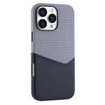 For iPhone 16 Pro Kalebol Cloth Textue Stitching Card Slot Magnetic Phone Case(Black)