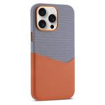 For iPhone 15 Pro Max Kalebol Cloth Textue Stitching Card Slot Magnetic Phone Case(Orange)