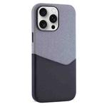 For iPhone 15 Pro Kalebol Cloth Textue Stitching Card Slot Magnetic Phone Case(Black)