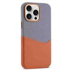 For iPhone 15 Pro Kalebol Cloth Textue Stitching Card Slot Magnetic Phone Case(Orange)