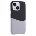 For iPhone 15 Plus Kalebol Cloth Textue Stitching Card Slot Magnetic Phone Case(Gray)