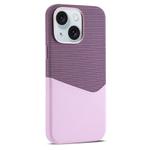 For iPhone 15 Kalebol Cloth Textue Stitching Card Slot Magnetic Phone Case(Pink)